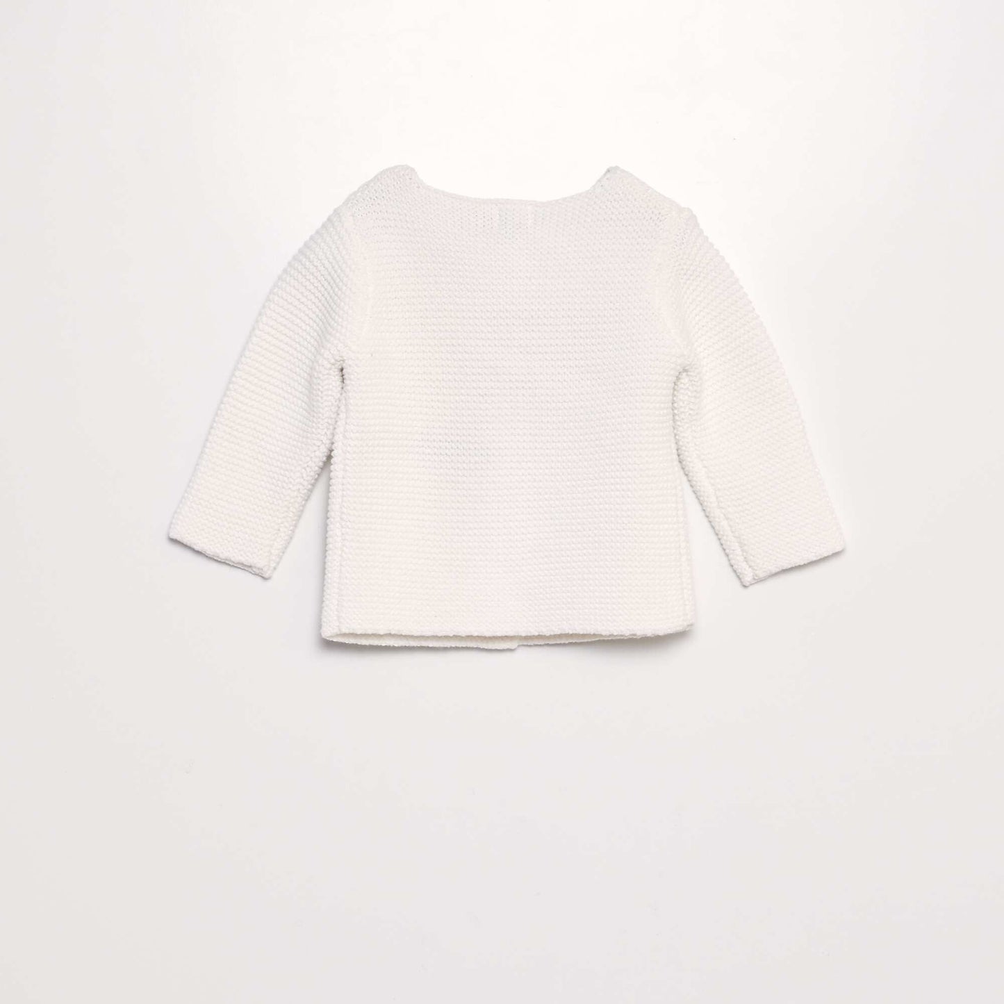 Plain knit cardigan WHITE