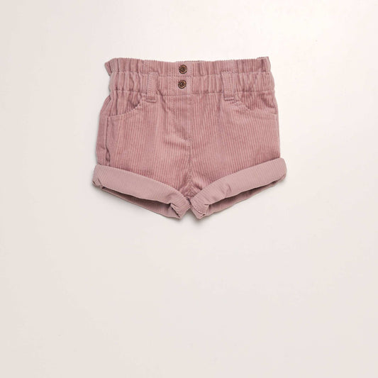 Corduroy paperbag shorts PINK