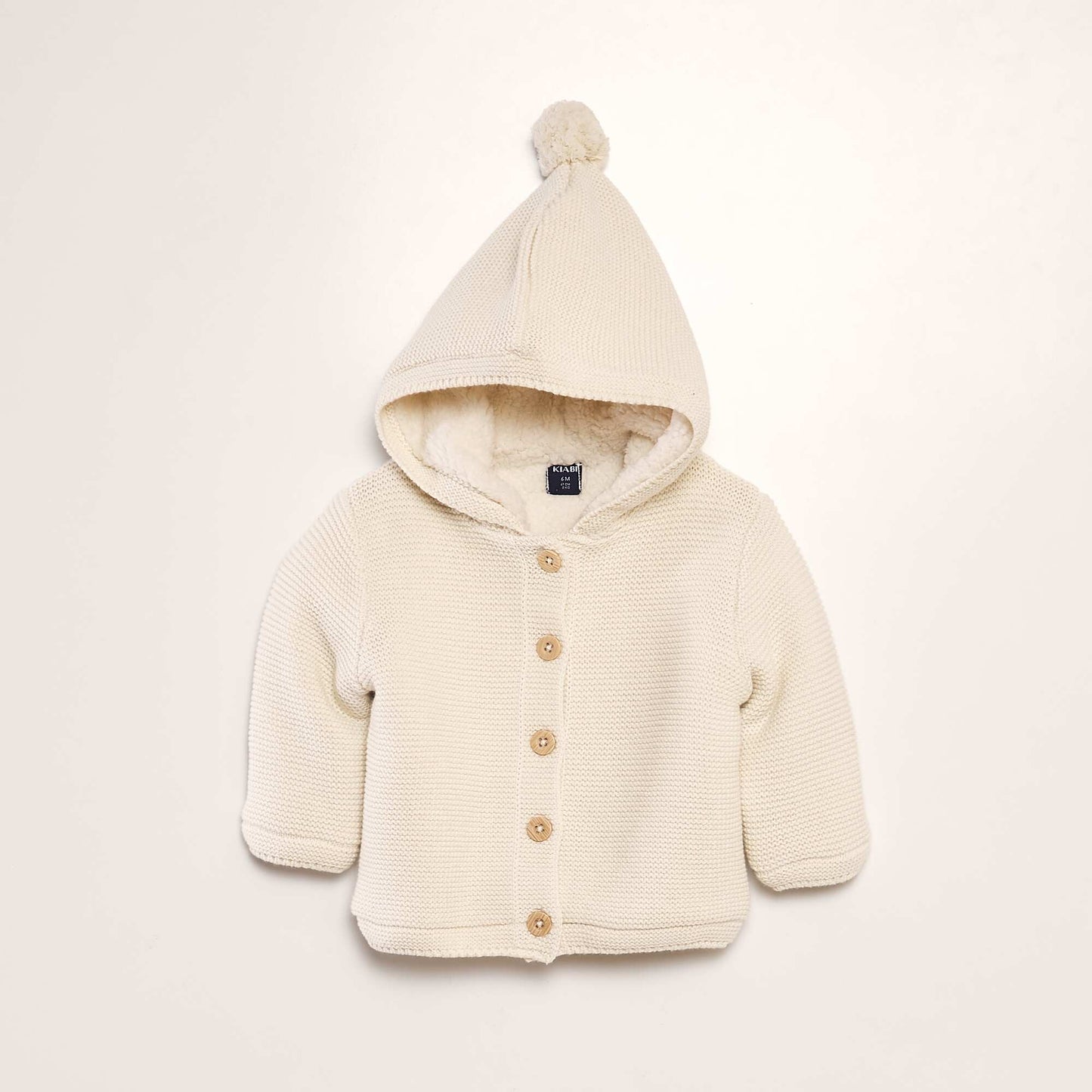 Sherpa-lined hoodie WHITE