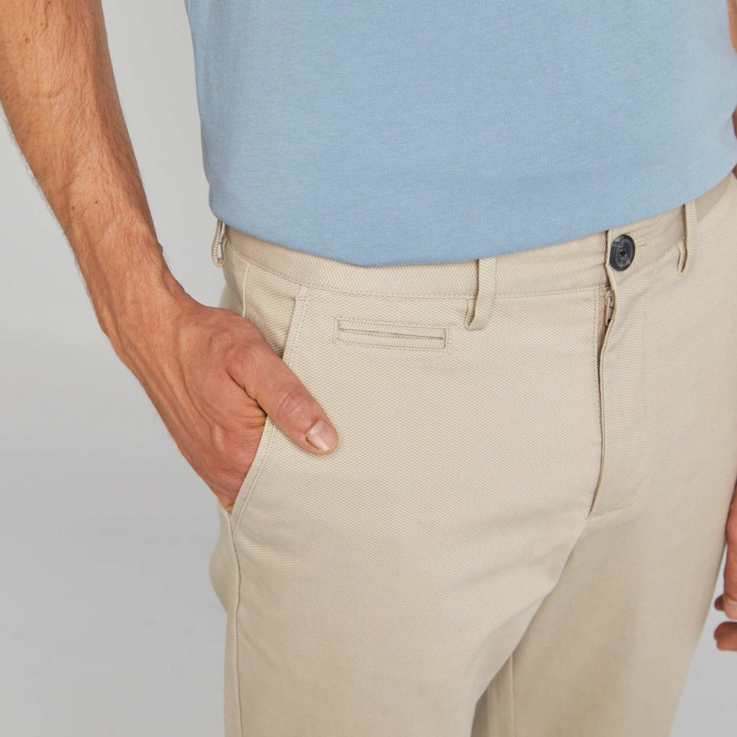 Slim-fit twill chinos beige