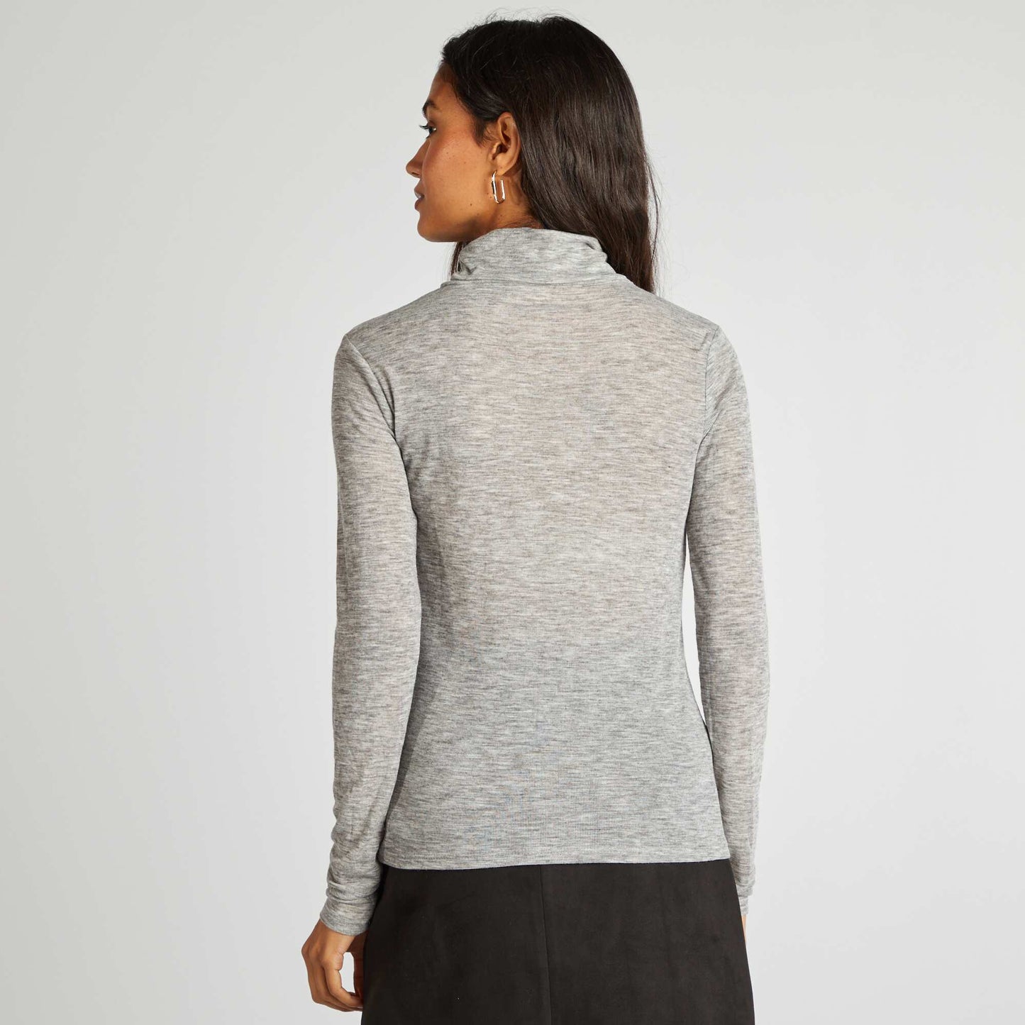 Marl turtleneck T-shirt GREY