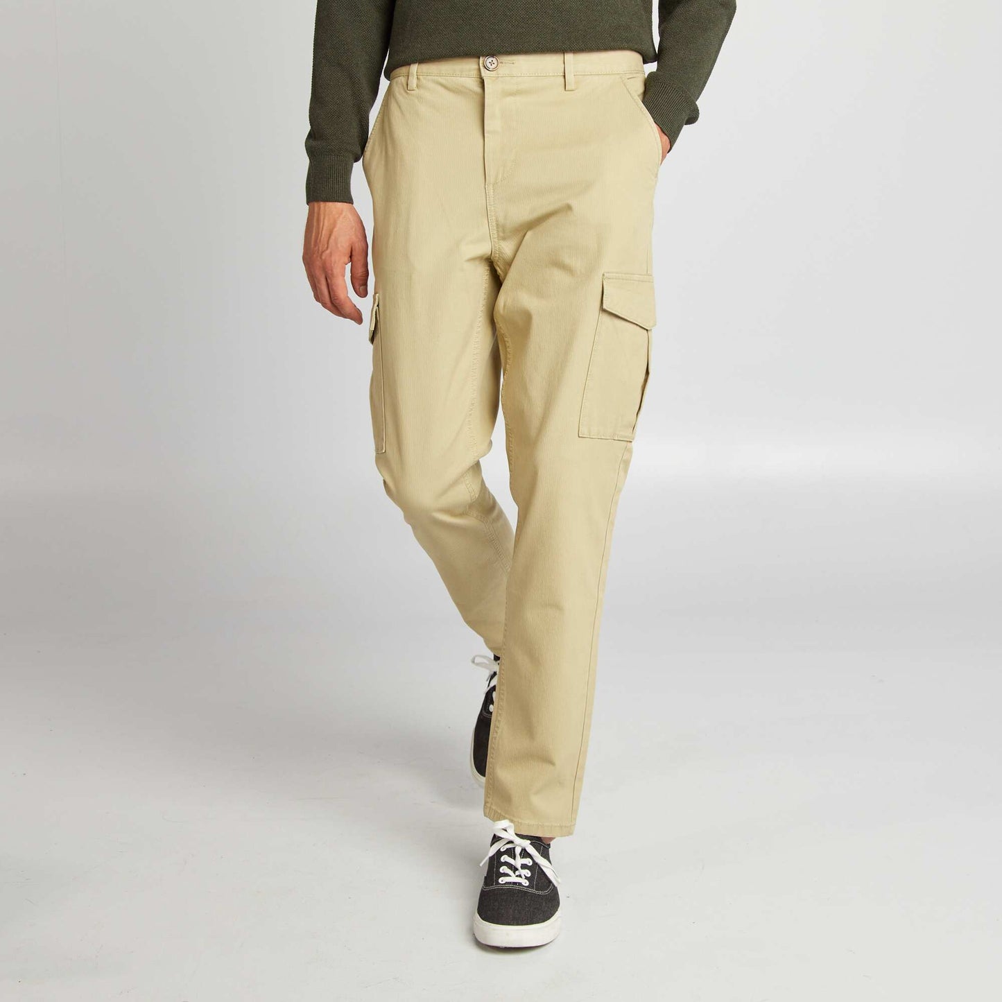 Multi-pocket slim-fit trousers GREEN