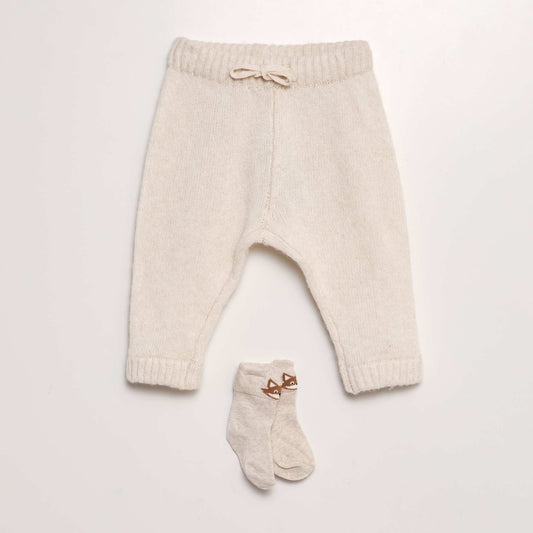 Knitted trousers BEIGE