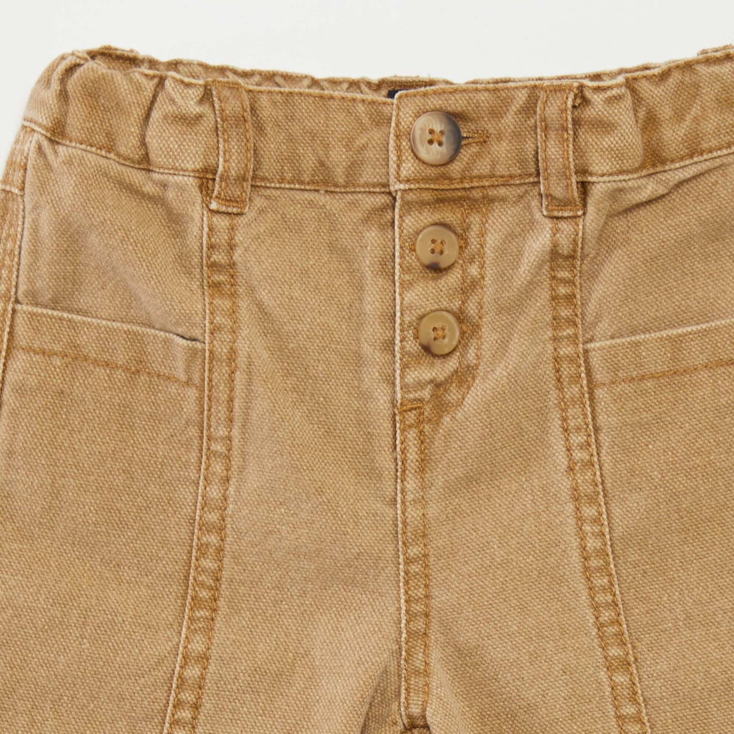 Trousers with visible stitching BEIGE