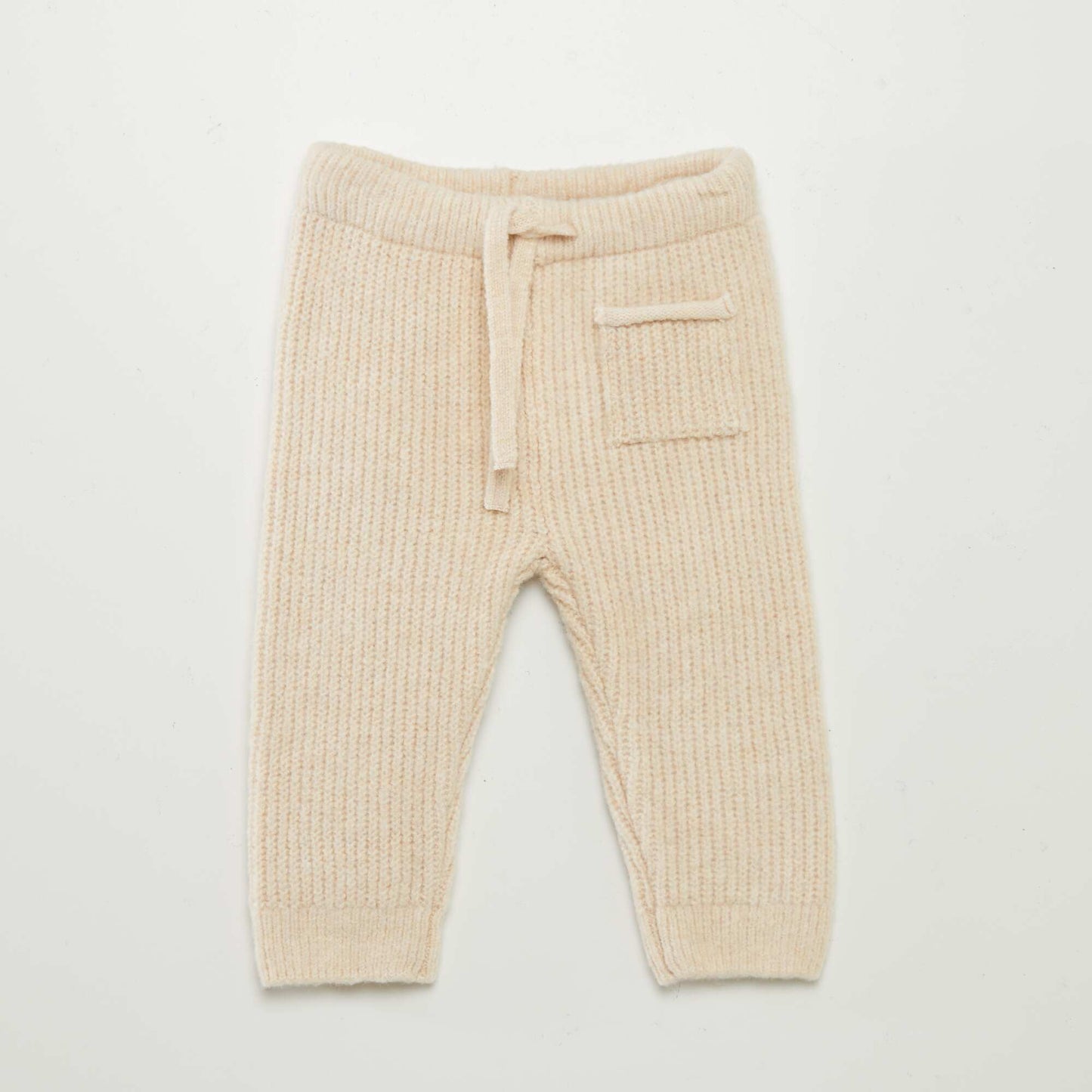 Knitted trousers with pocket BEIGE