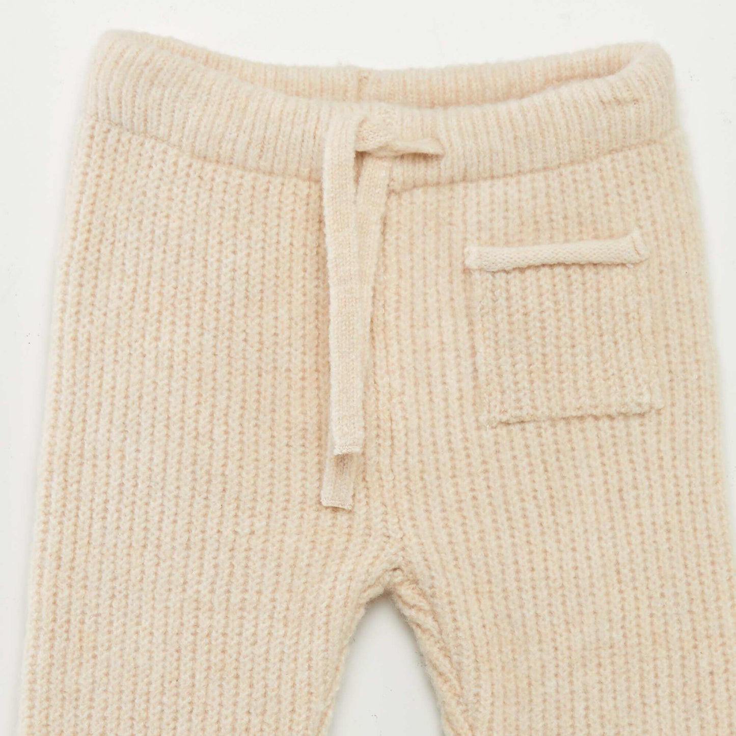 Knitted trousers with pocket BEIGE