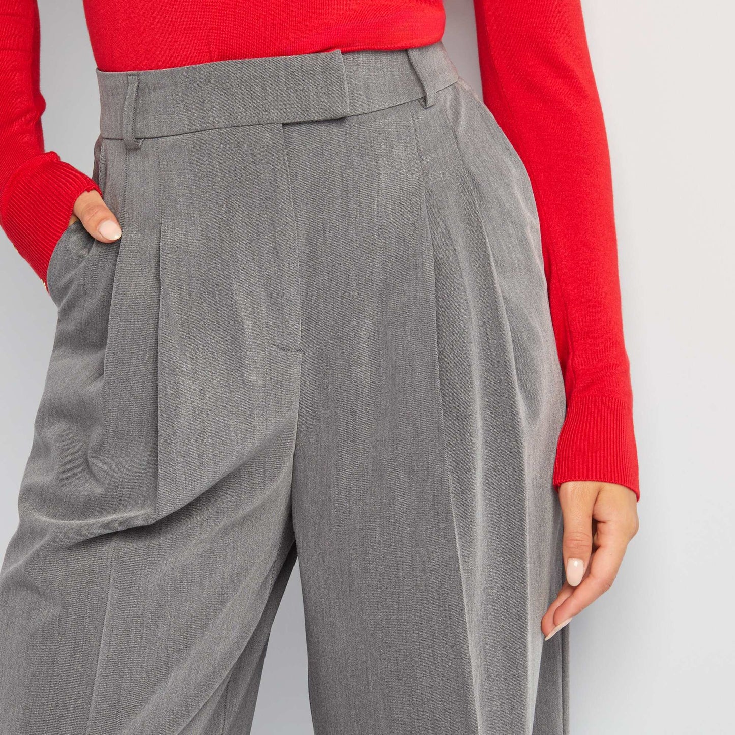 Wide-leg tailored trousers GREY