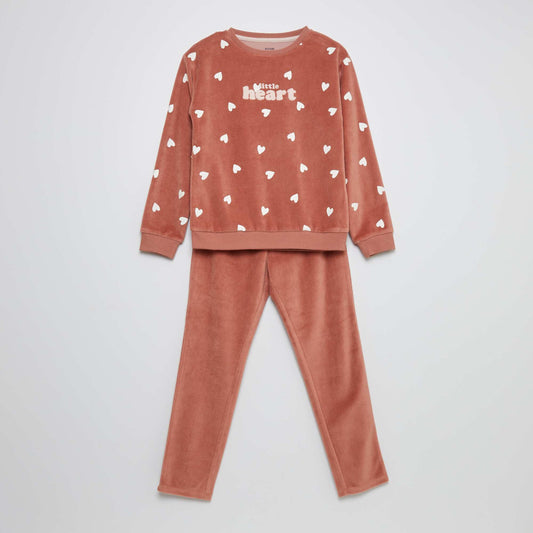 Printed velour pyjamas RED