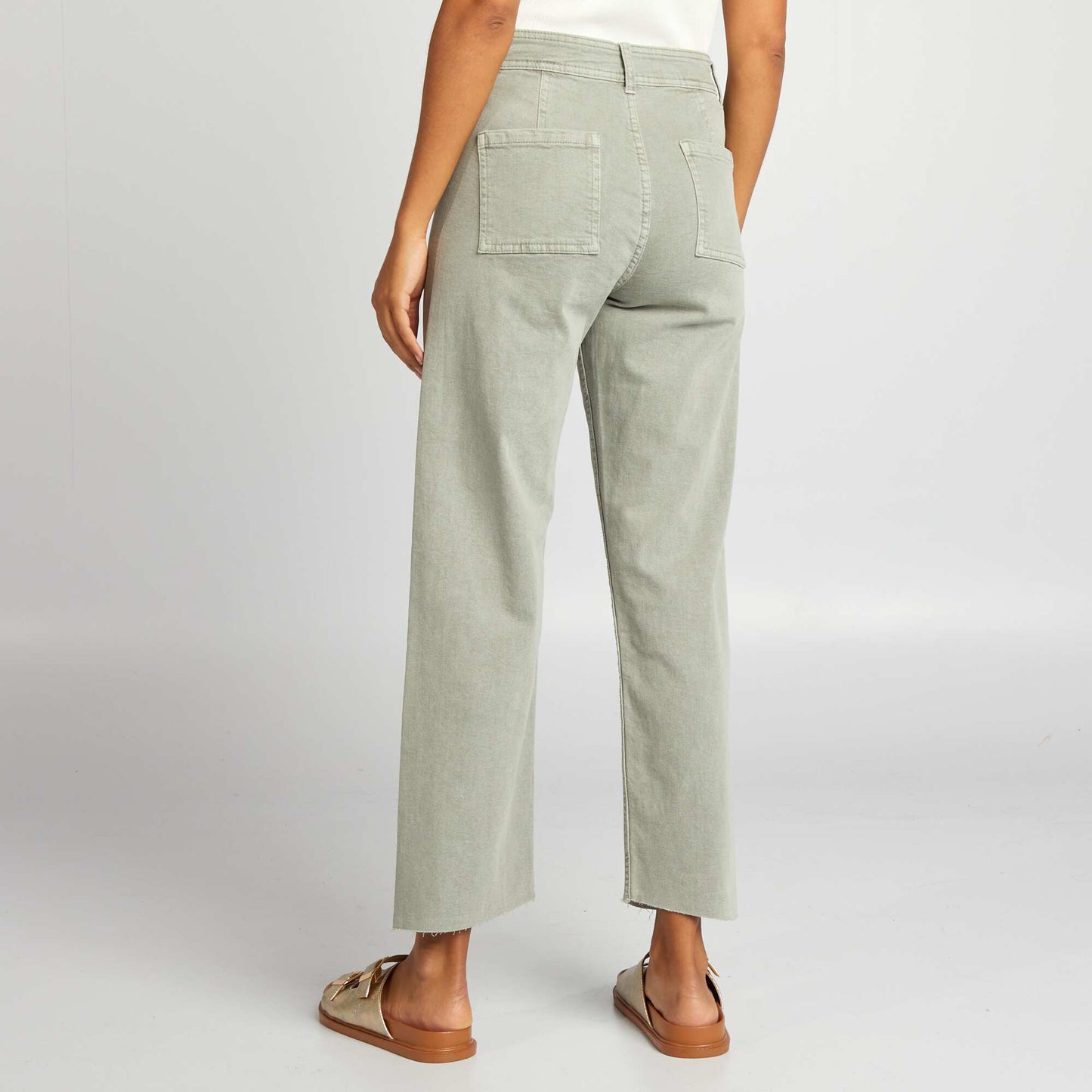 Straight wide-leg trousers  L27 KHAKI