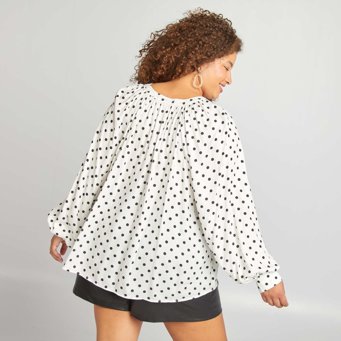 Flowing printed blouse WHITE