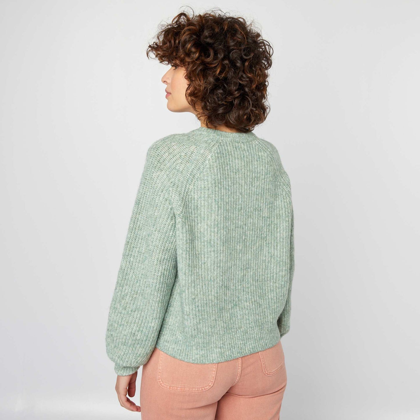 Chunky knit cardigan GREEN