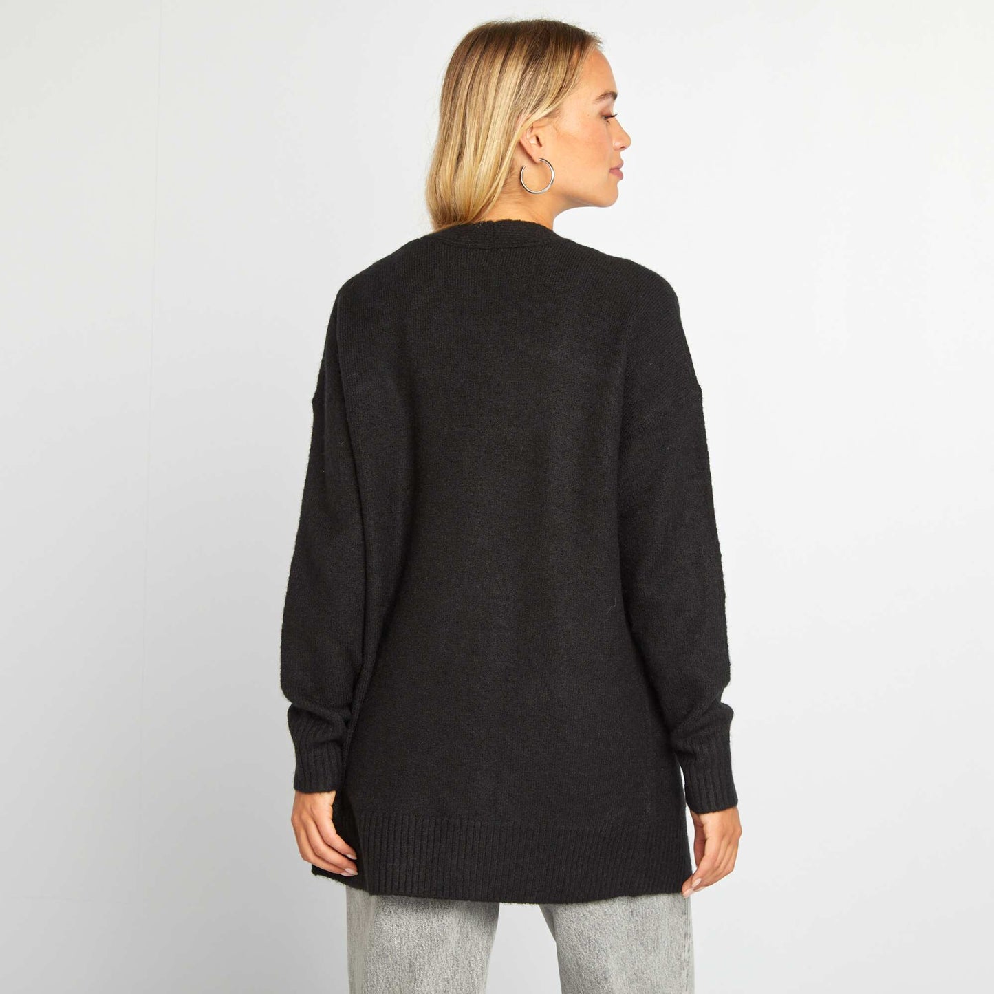 Long cardigan with pockets black