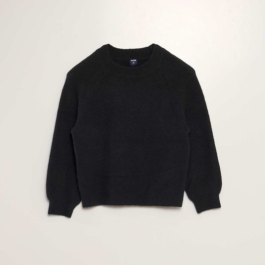 Round-neck knit jumper black