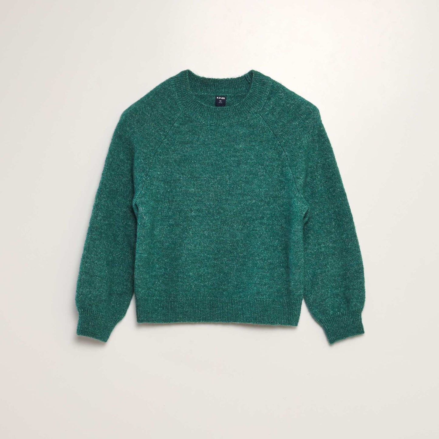 Round-neck knit jumper GREEN