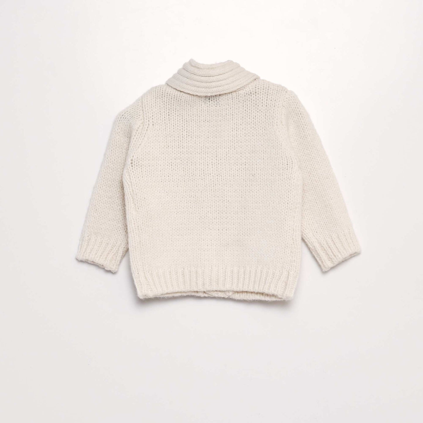 Knitted shawl collar cardigan BEIGE