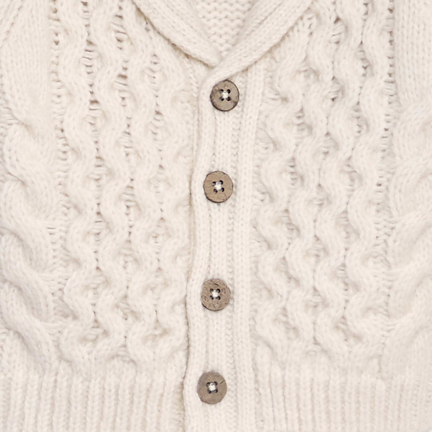 Knitted shawl collar cardigan BEIGE