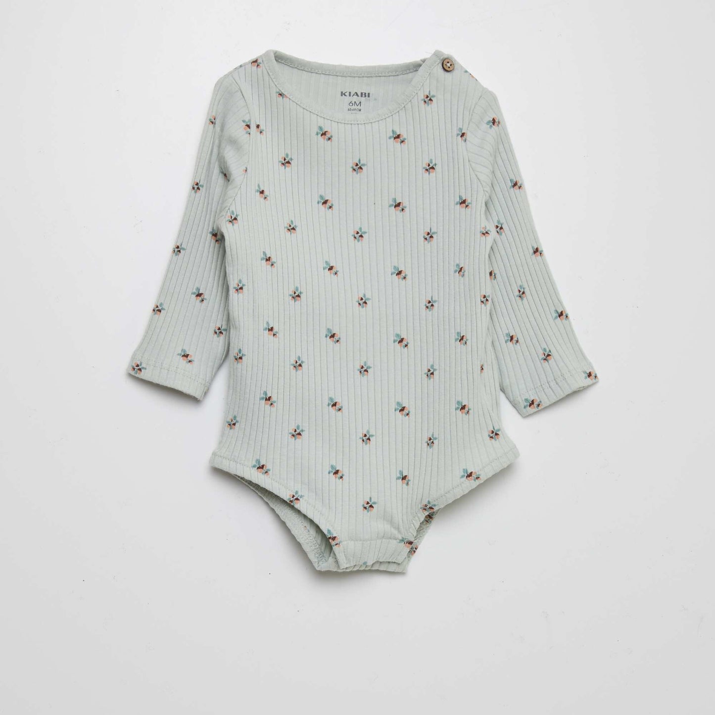 Printed ribbed bodysuit - Unisex BLUE