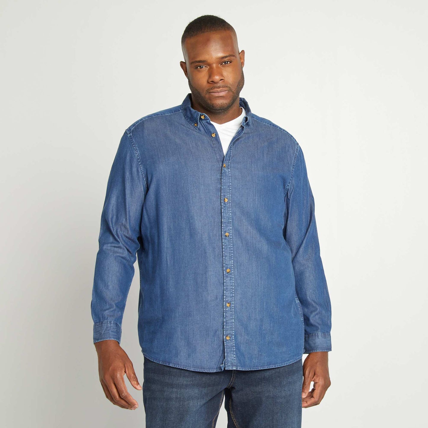 Classic plain shirt BLUE