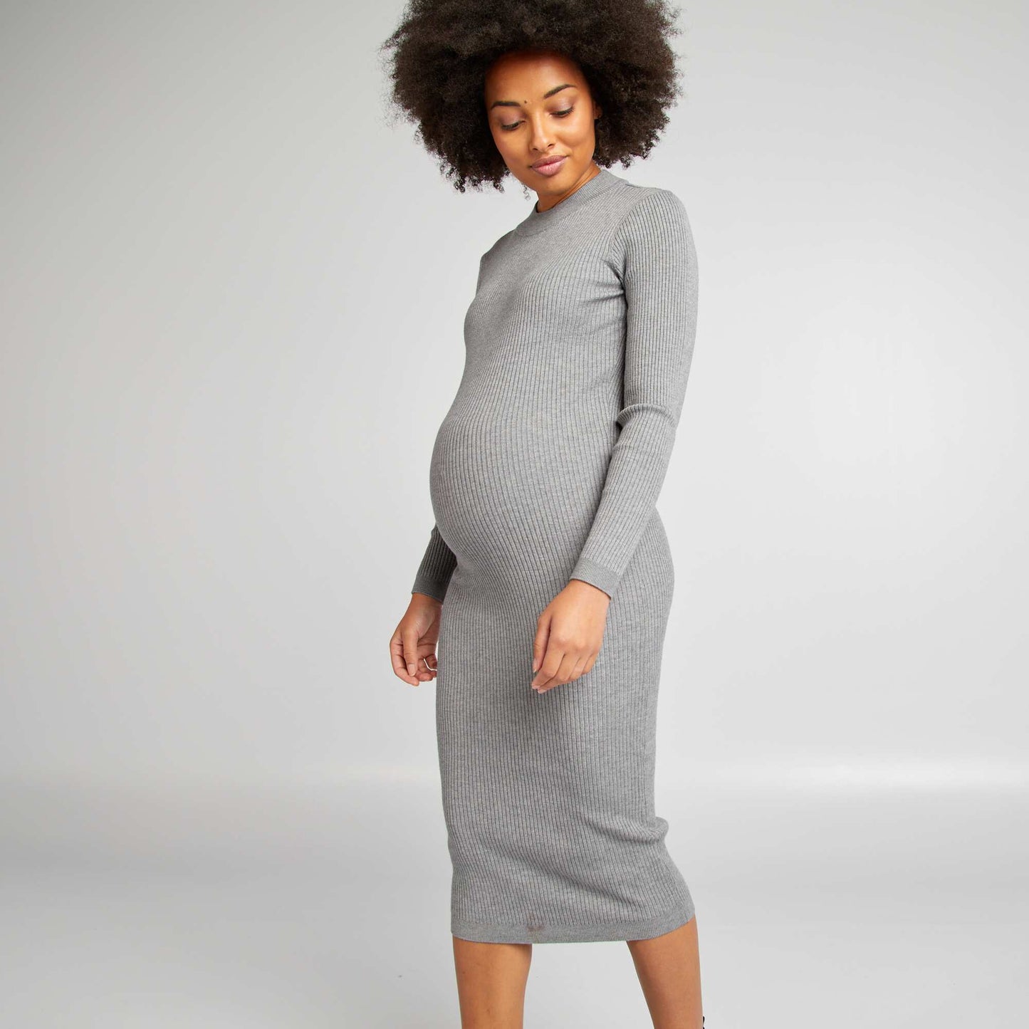 Long maternity dress GREY