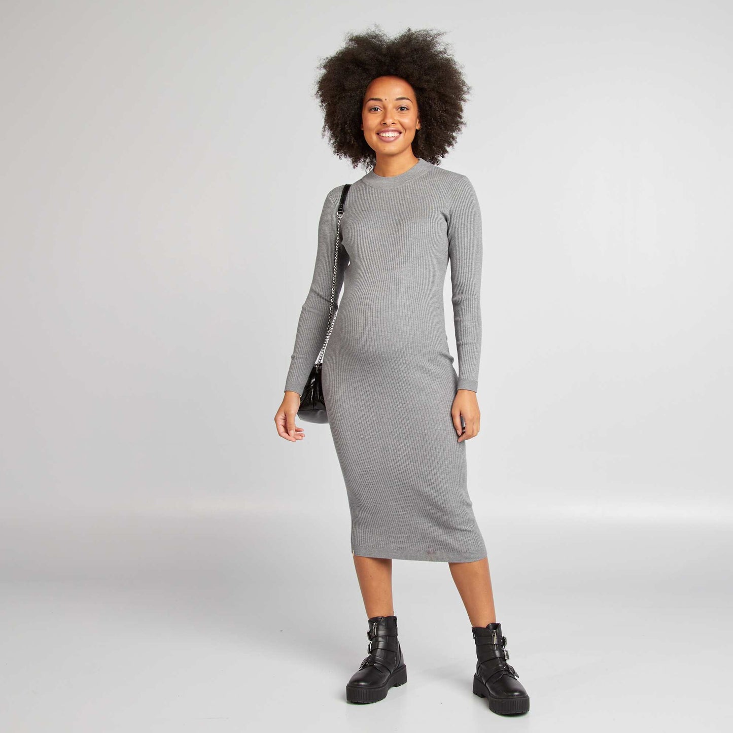 Long maternity dress GREY