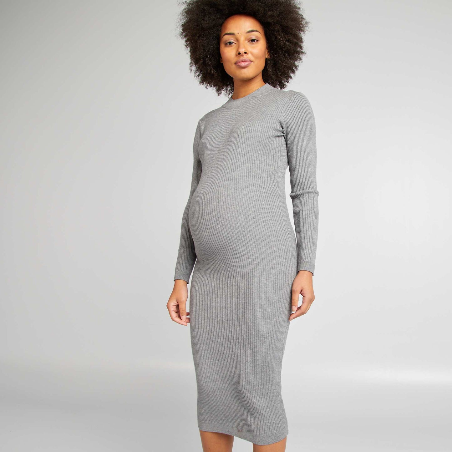 Long maternity dress GREY