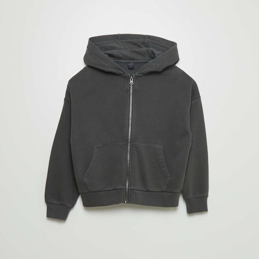 Zip-up hoodie BLACK