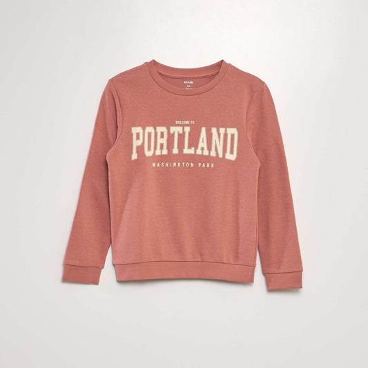 Sweatshirt with round neck PINK