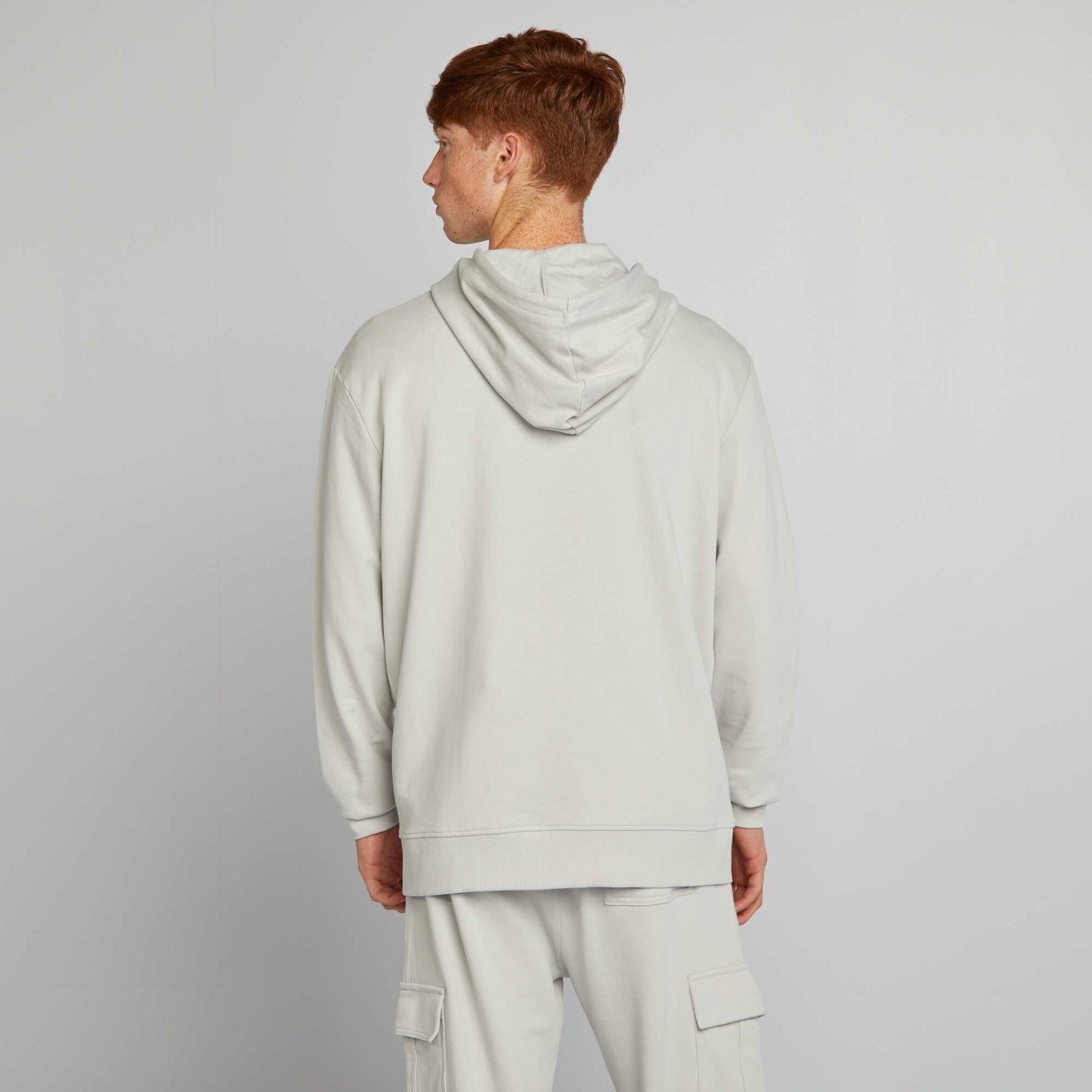 Lightweight zip-up hooded sweatshirt GREY