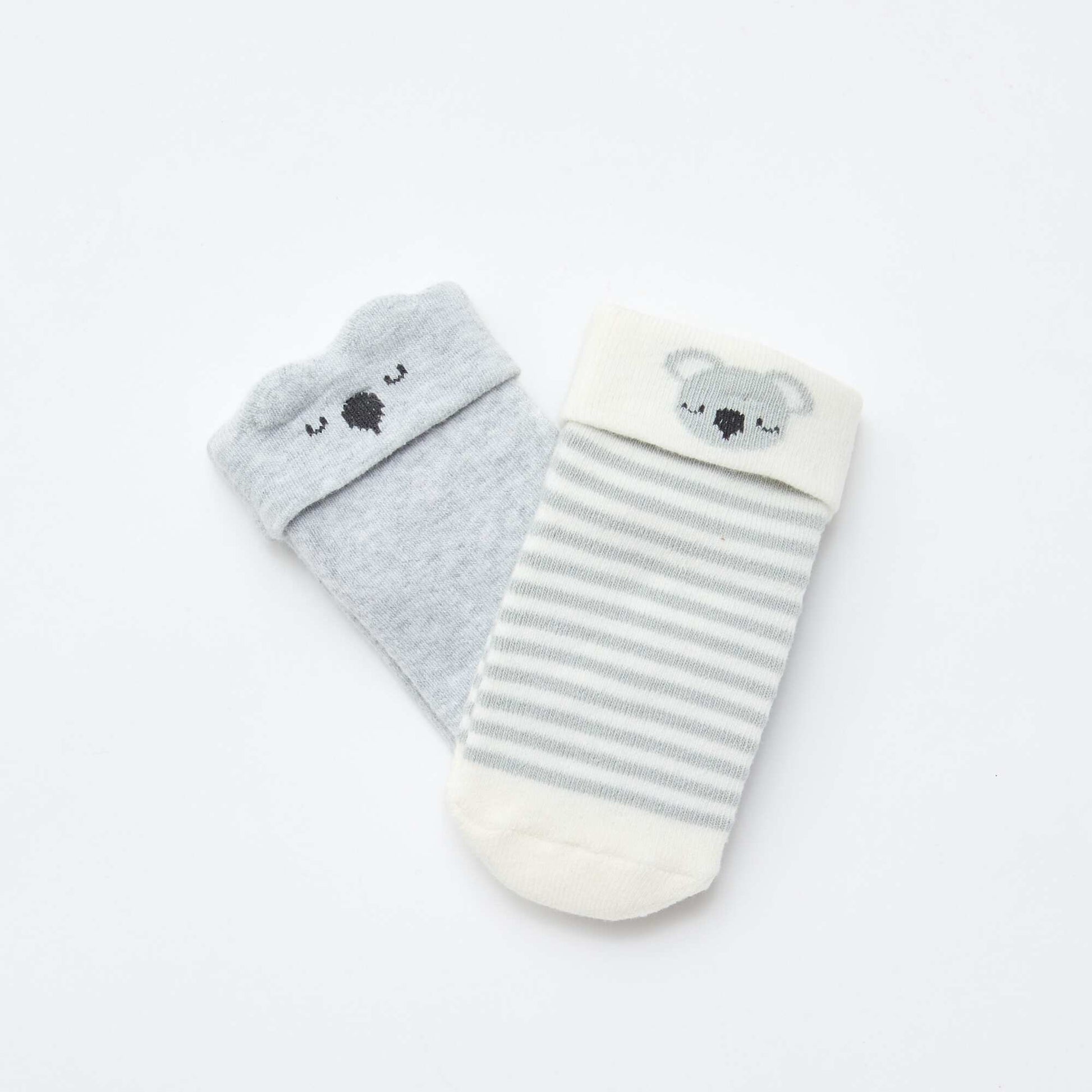 2-შეკვრა ახალშობილი წინდა ნაცრისფერი