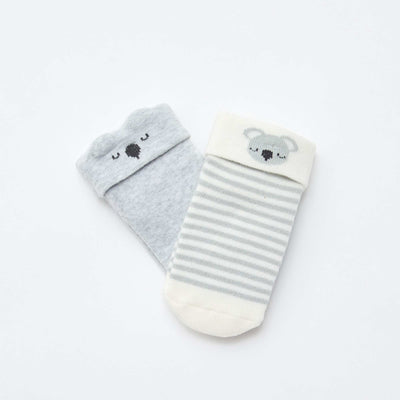 2-შეკვრა ახალშობილი წინდა ნაცრისფერი