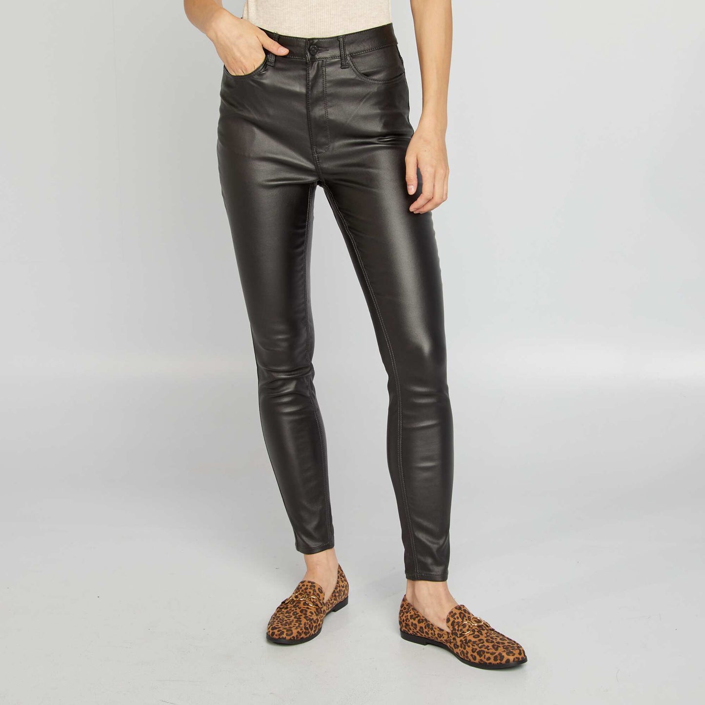 Synthetic trousers black