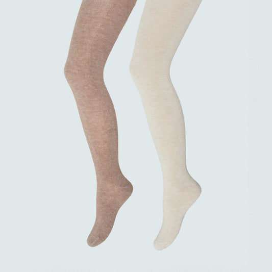 Pack of 2 pairs of warm tights BROWN