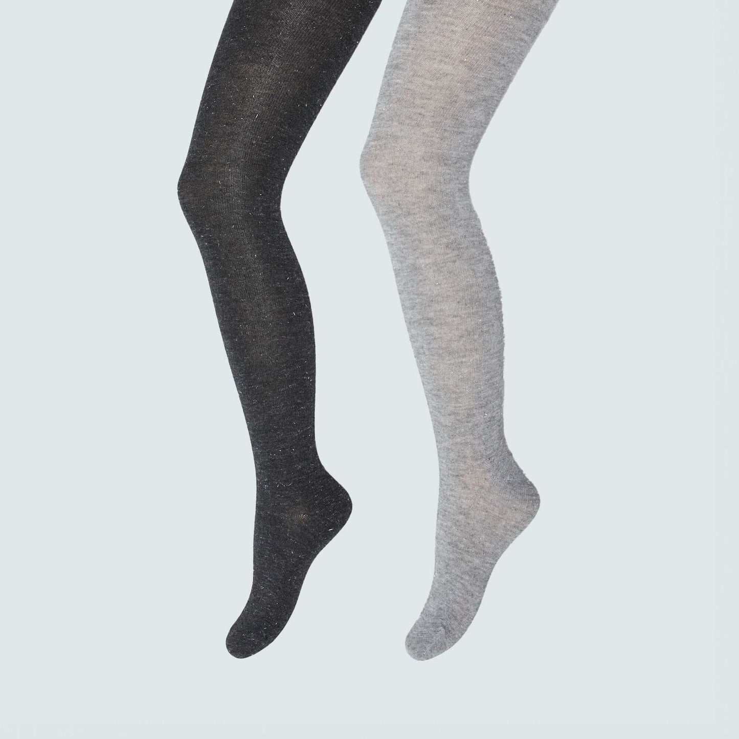 Pack of 2 pairs of warm tights GREY