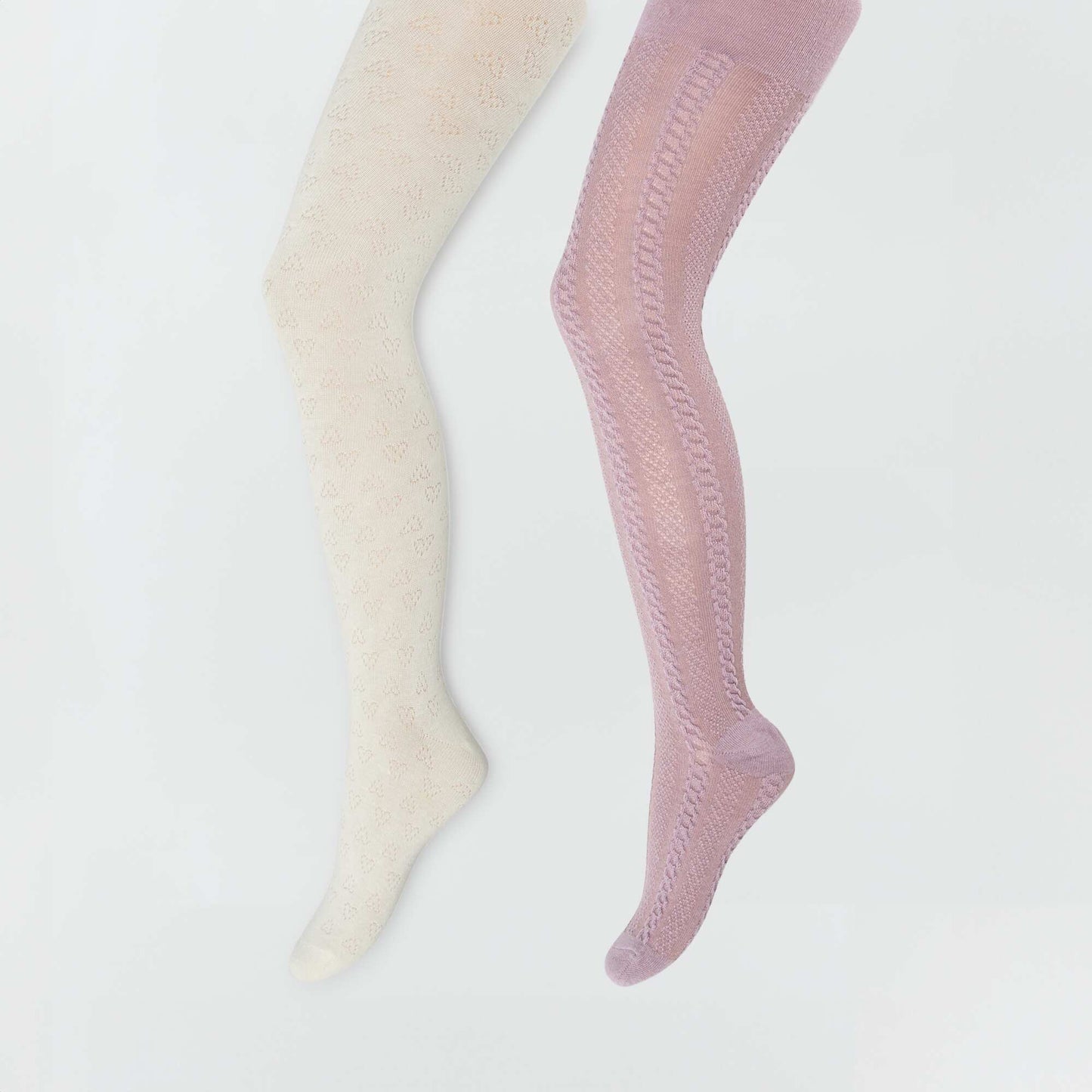 Warm knit tights - Pack of 2 BEIGE