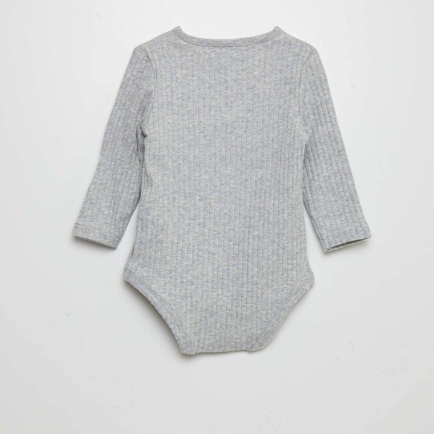 Ribbed bodysuit with buttons GREY