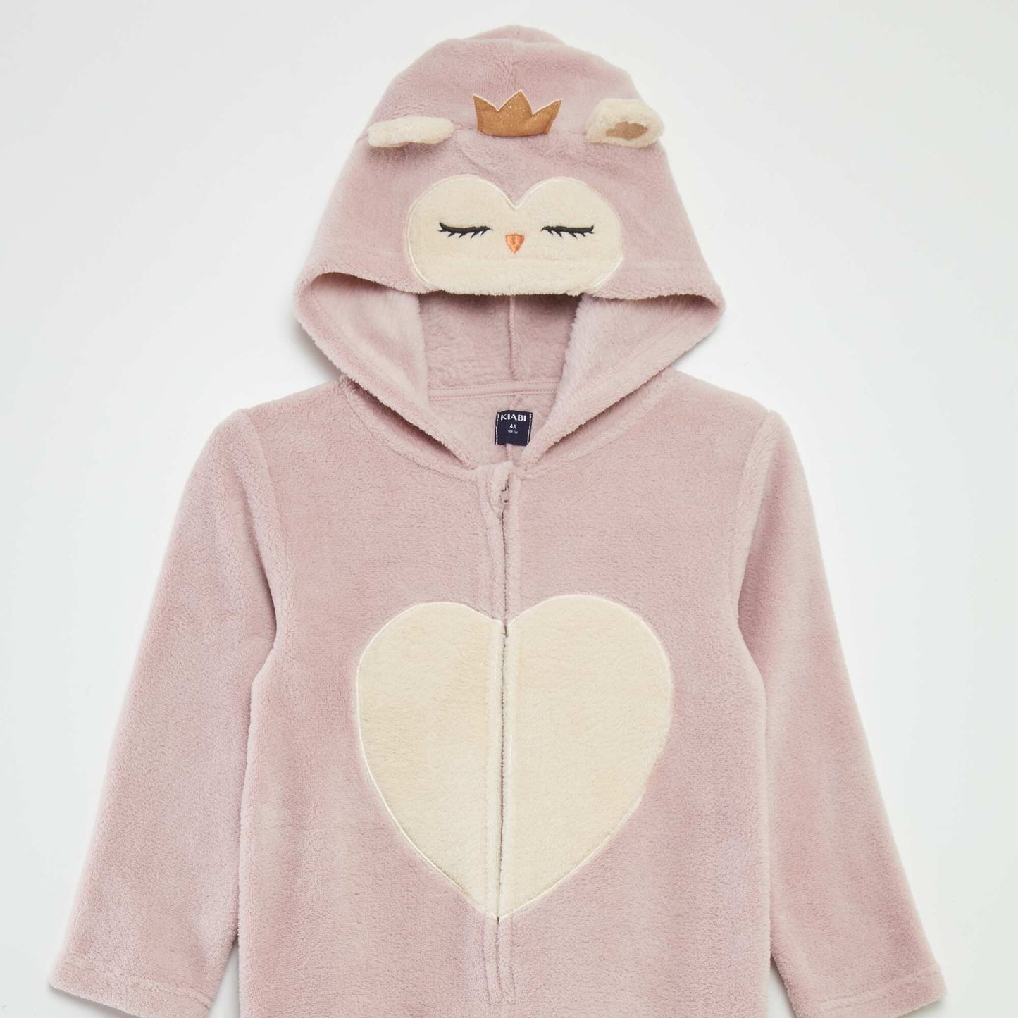 Owl fleece sleep onesie PINK