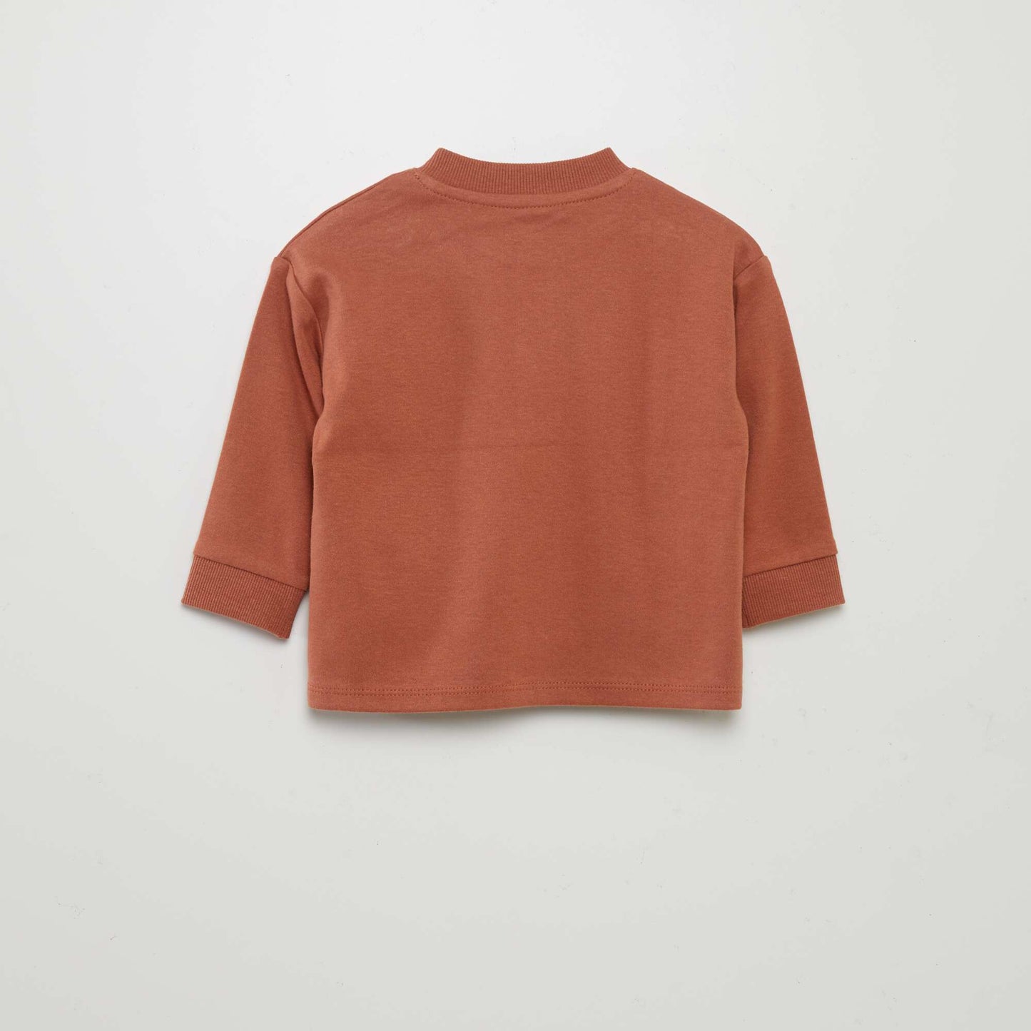 Henley collar T-shirt BROWN