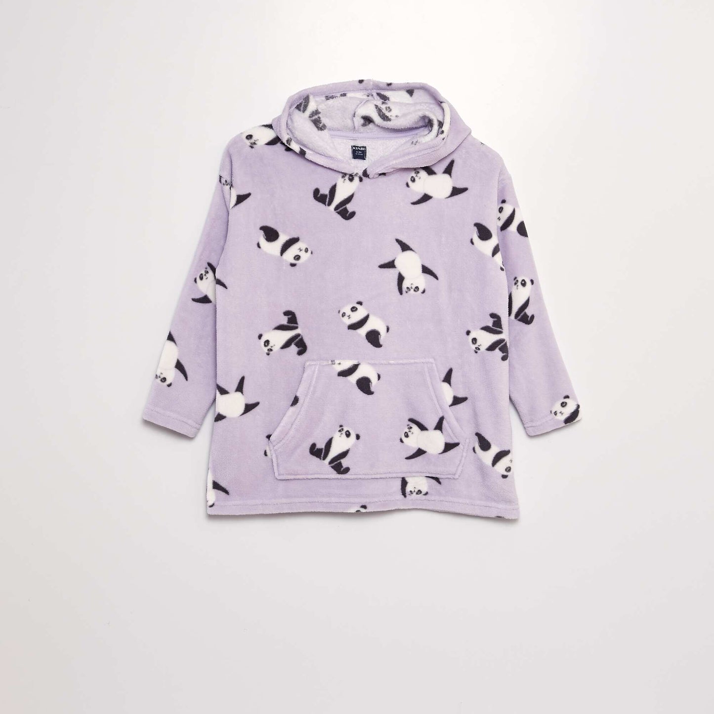 Printed fleece hoodie PURPLE