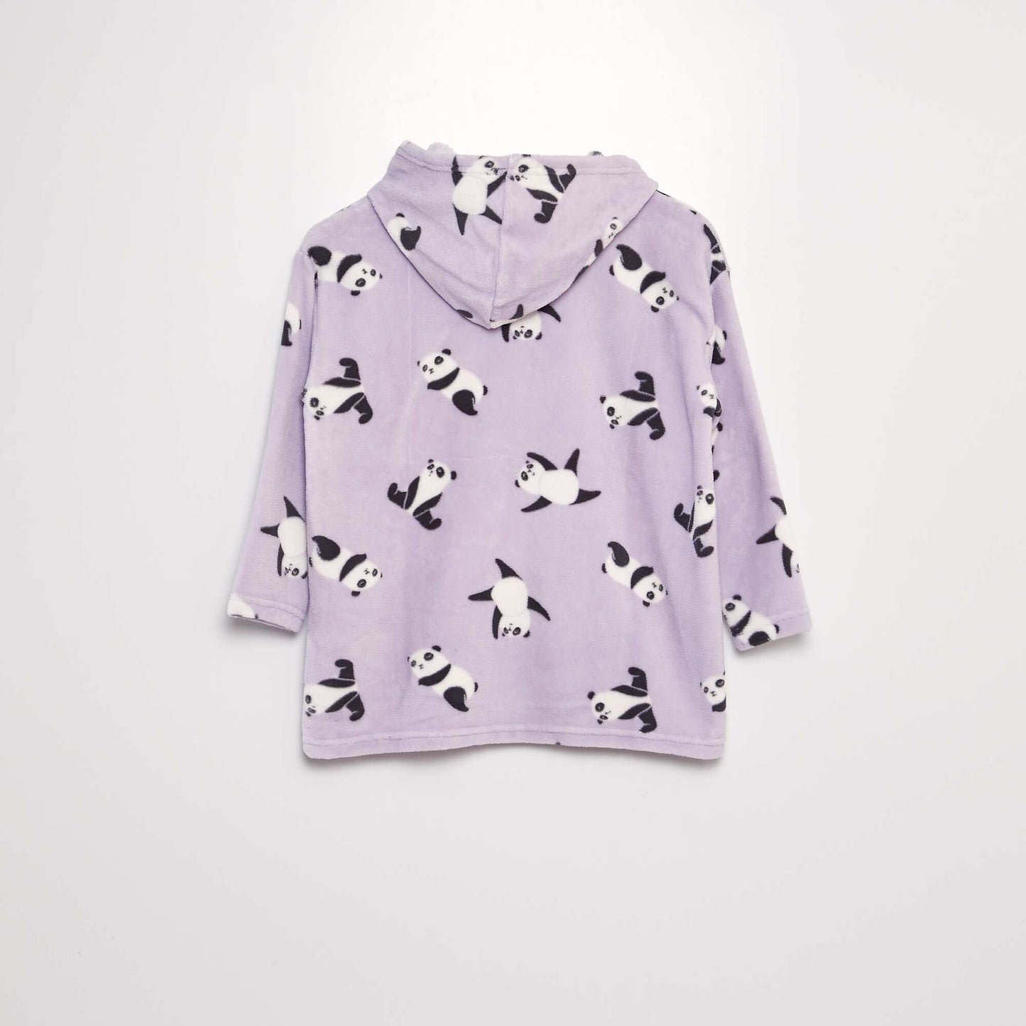 Printed fleece hoodie PURPLE