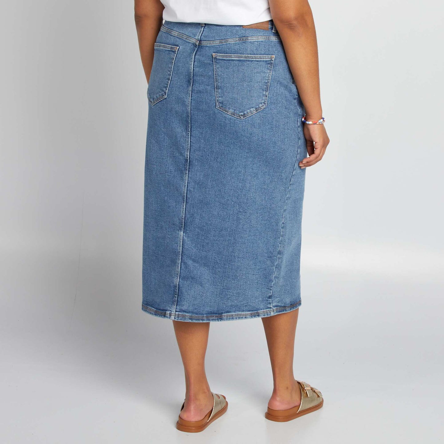 Denim midi skirt BLUE