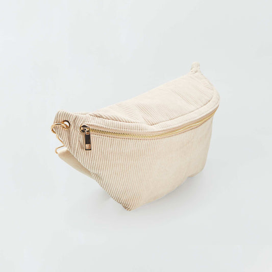 Corduroy waist bag WHITE