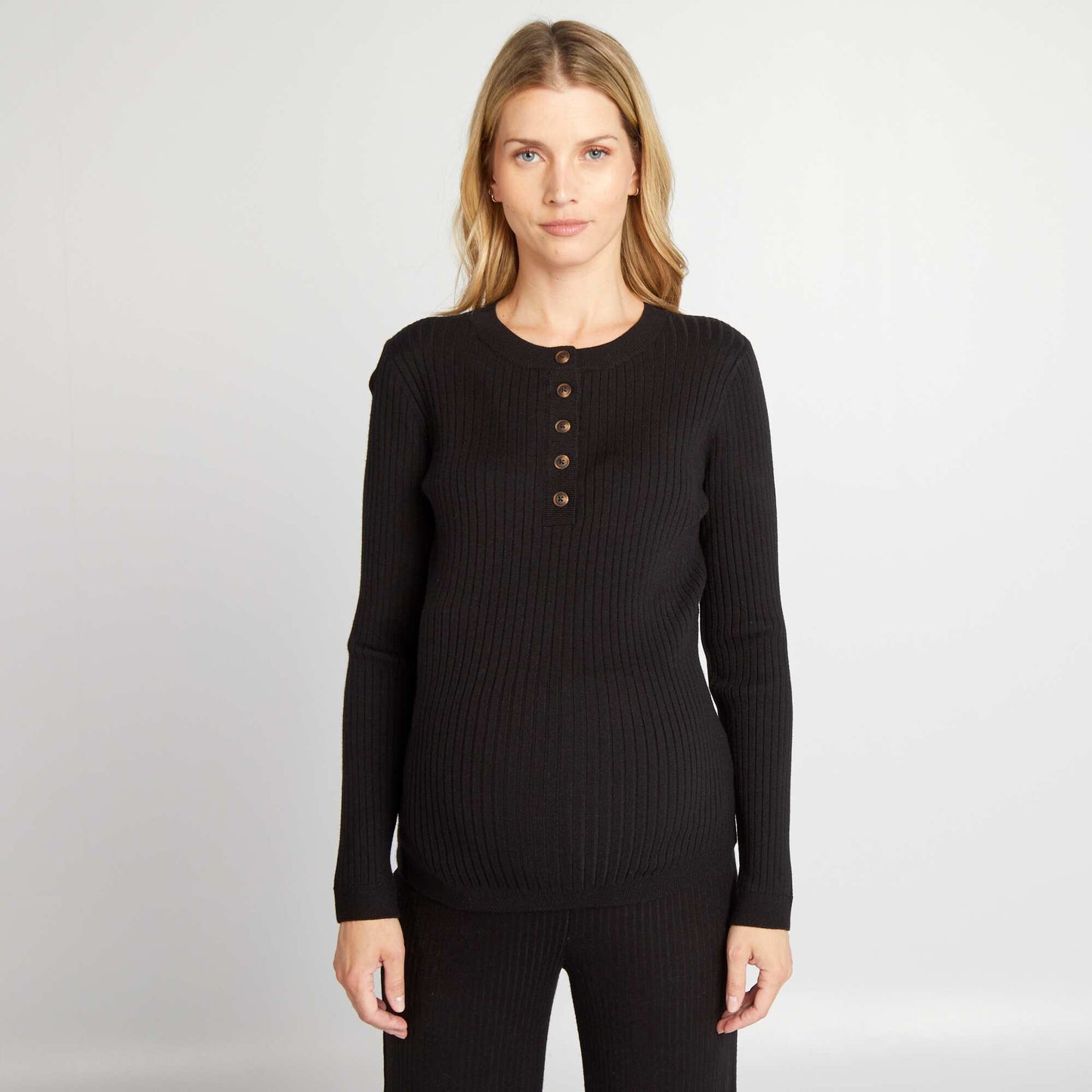 Fine-knit nursing jumper black