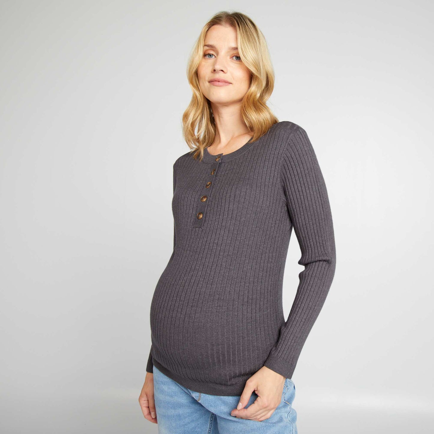 Fine-knit nursing jumper GREY