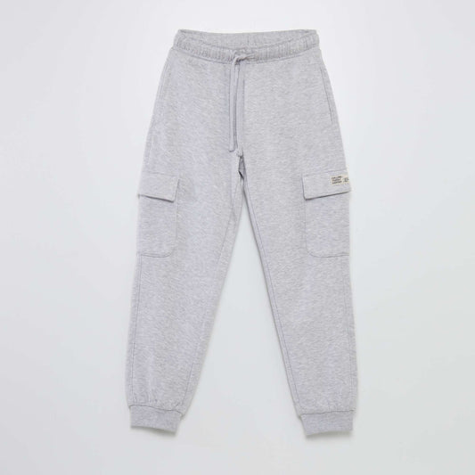 Sweatshirt fabric joggers with pockets GREY