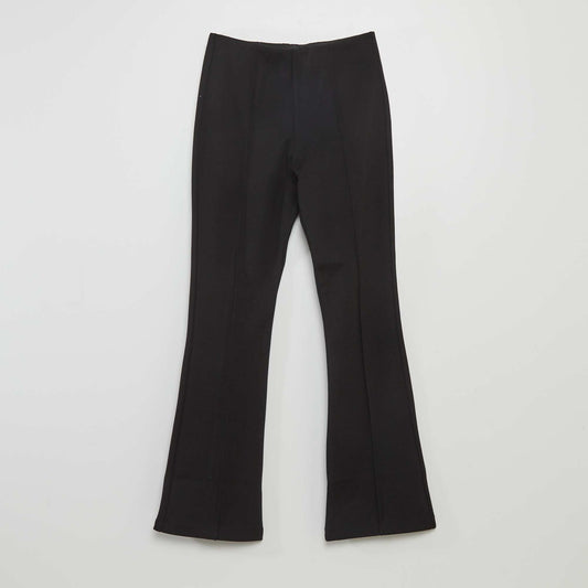 Knit fabric trousers black