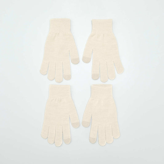 Pack of 2 pairs of gloves BEIGE