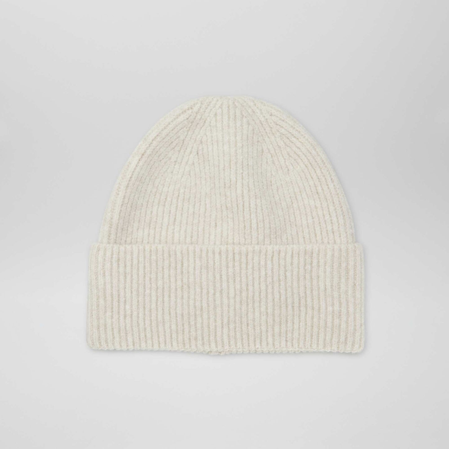 Cuffed knit beanie beige