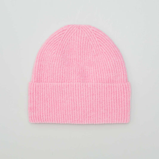 Cuffed knit beanie PINK