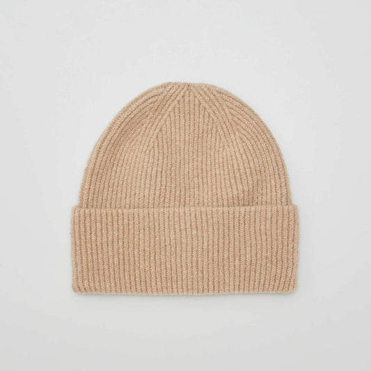 Cuffed knit beanie BROWN