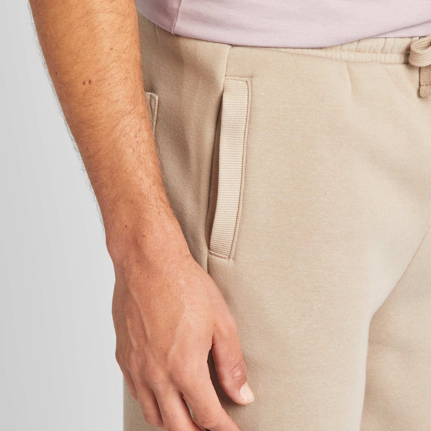 Plain regular joggers beige